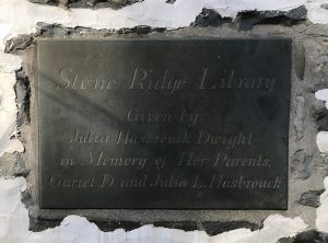 Stone Ridge Library, Dedication Plaque